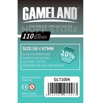 110 שרוולים משחקי לוח 71004(56x87mm) GAMELAND משחק קלפים בשרוול מגן מגן ברורה כרטיסי שרוולים