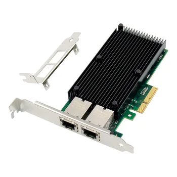2 חיבור PCIE X4 10GbE RJ45 Server כרטיס רשת PCI-e 10 Gigabit Ethernet Server מתאם רשת, כרטיס שבב אינטל X550 Dual Port