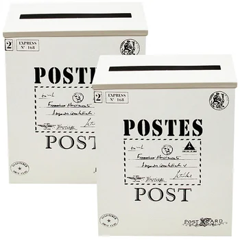 2 יח ' פח הדואר קיר רכוב תיבות דואר בית לקשט ברזל תלוי ארגונית משק הבית.