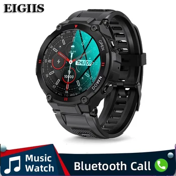 2022 K22 שעון חכם גברים ספורט כושר גשש Bluetooth שיחה משולבת מוזיקה לשלוט בשעון המעורר תזכורת גברים Smartwatch