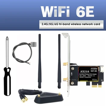 5374Mbps כרטיס רשת אלחוטי Bluetooth 5.2 2.4 G/5G/6G Tri Band Wireless כרטיס רשת