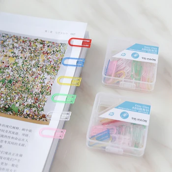 60 יח ' נייר מיני קליפים Kawaii נייר מכתבים צבע ממתקים ברור קליפים קלסר תמונות כרטיסים הערות מכתב אטב