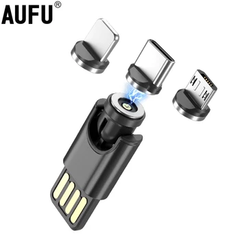 AUFU החדש טלפון נייד אוניברסלי מגנטי מיני סוג טעינה כ-מטען Usb מיקרו מטען לטלפון נייד עבור iPhone המכשיר