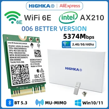 AX210NGW WiFi כרטיס WiFi6E 6GHz Tri-Band כרטיס רשת Bluetooth 5.3 מידע AX210 AX200 AC8265 מודול אלחוטי עבור מחשב נייד M. 2 NGFF