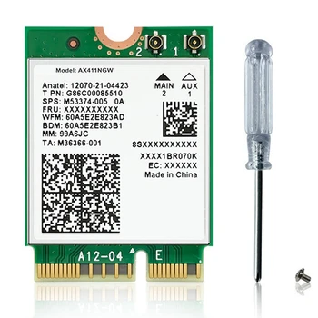 AX411 אלחוטי כרטיס רשת Tri-Band מתאם רשת Wifi 6E 5374Mbps כרטיס רשת תומך Bluetooth 5.3
