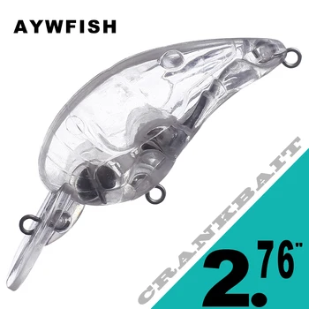 AYWFISH 15PCS / Lot צבוע פיתיון דמוי דג Wobbler 2.75in10g DIY מיני פלסטיק שקוף קשה לפתות דייג גופות קראנק סרק.