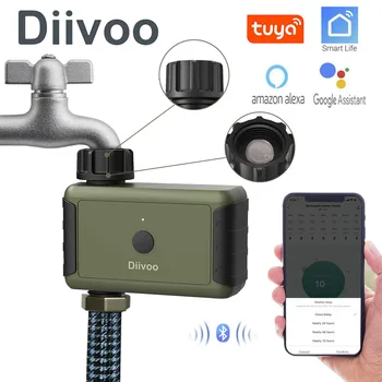 Diivoo Bluetooth Smart ממטרה טיימר עם גשם עיכוב, השקיה אוטומטית השקיה בגינה דשא, בריכה מילוי