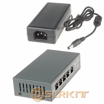 DSLRKIT 15V 75W 5 יציאות פסיבי PoE מזרק Ethernet מתג Ubiquiti Mikrotik sPoE