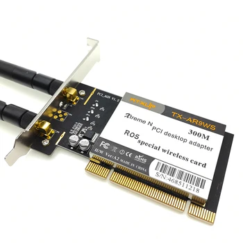 Dual Band AR9220 PCI שולחן העבודה WiFi כרטיס מתאם רשת 2.4 G 5G 300Mbps wireless כרטיס תמיכה ROS מערכת 6DB אנטנות
