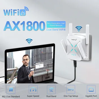 Joowin AX1800 WiFi 6 מהדר 802.11 ax אלחוטית Extender 1800Mbp 2.4 G/5GHz אות Wi-Fi מגבר Wi-Fi AP/ נתב JW-XR183