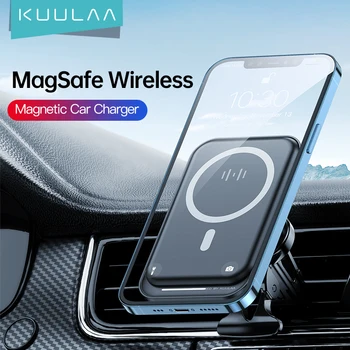 KUULAA 15W צ ' י מגנטי אלחוטי מטען לרכב בעל טלפון עבור iPhone 15 14 Pro מקס אוניברסלי טעינה אלחוטית מחזיק טלפון לרכב