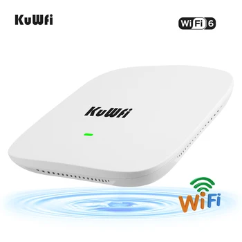KuWFi 1800Mbps WiFi 6 נתב אלחוטי התקרה AP WiFi טווח Extender נקודת גישה אלחוטית Dual Band 2.4 Ghz&5.8 Ghz LAN 48V פו