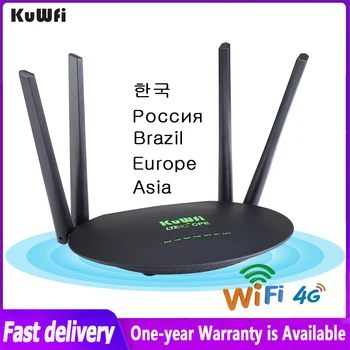 KuWFi אלחוטית 4G Wifi נתב 300Mbps כרטיס ה Sim-נתב נקודה חמה סמארטפון CAT4 4Pcs אנטנה חיצונית 32 Wifi משתמשים RJ45 הבית.