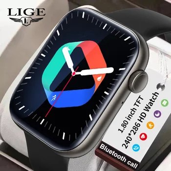 LIGE החדש, שעון חכם נשים Bluetooth שיחה עמיד למים ספורט הודעות תזכורת כושר TrackerHealth קצב הלב גברים Smartwatch