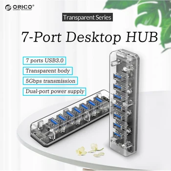 ORICO 4/7 יציאת USB 3.0 Hub ספק כוח כפול מפצל מתאם OTG USB C מטען המוקד מופעל על מחשב ציוד היקפי אביזרים