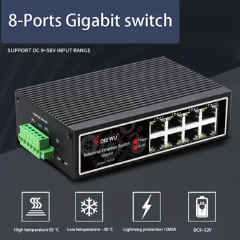 Plug and Play LAN רכזת Multi-פונקציה אינטרנט ספליטר תעשייתי 8-port gigabit switch אות שיפור 10/100/1000 mbps