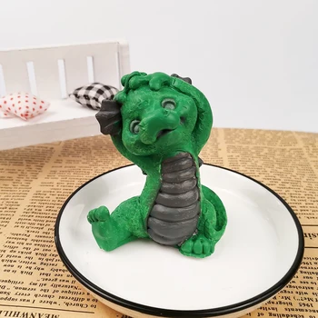 PRZY 3D חמוד קריקטורה צעצוע פונדנט עובש התינוק שמח דרקון סבון, עובש סיליקון, מוס עוגת עובש עובש סיליקון.