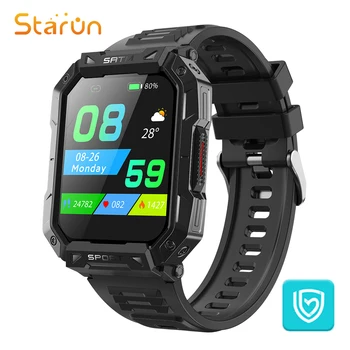 Starun F307 חיצוני ספורט שלוש ההגנה שעון חכם עבור גברים, נשים, סוכר בדם כושר גשש Bluetooth להתקשר אל הקול Smartwatch