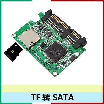 TF מיקרו SD כדי Sata במתאם ממיר,מהירות שידור SDHC/SDXC זיכרון כרטיס 7+15 פני Sata ממיר כרטיס
