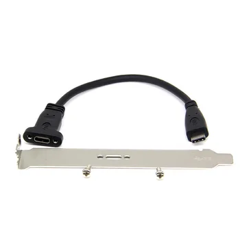 USB 3.1 Type C זכר ונקבה פנל קדמי הר נתונים כבל מאריך 16 הליבה 20 ס 