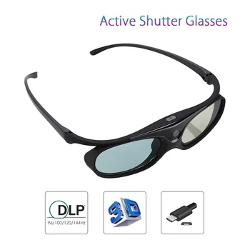 Xiaomi JX-30 3D Active Shutter משקפיים DLP-Link 96Hz/144Hz נטענת USB קולנוע ביתי שחור על BenQ Dell Acer מקרן 3D