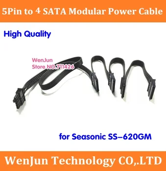 איכות גבוהה 5Pin זכר 1 עד 4 SATA/10 SATA 15pin מודולרי אספקת חשמל כבל מתאם עבור Seasonic SS-620GM