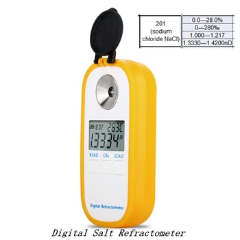 דיגיטלי מליחות Refractometer 0-28% LCD אלקטרונית מלח נתרן כלורי NaCl בריכוז מד מזון מהיר איכות מים הבוחן