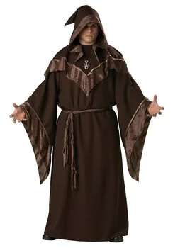 ימי הביניים גלימת הנזיר מיסיונרית מעטה נזיר הרנסנס הכומר החלוק תחפושת ליל כל הקדושים מסיבה אלוהים האב הדתי אשף קוספליי