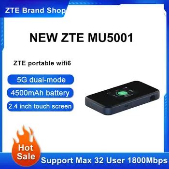 מקורי חדש ZTE MU5001 5G נייד WiFi6 נייד כרטיס נתב Cpe אלחוטי כרטיס רשת 1800Mbps Gigabit Ethernet 5G Wi-Fi