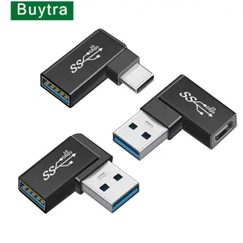 מתאם OTG USB 3.1 Type C נקבה ל-USB 3.0 זכר ממיר 10Gbps סוג C ל-USB 3.0 90 מעלות בזווית USB C OTG מחבר