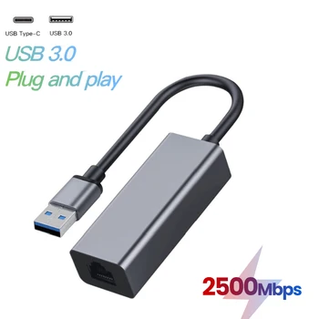 קווי 2500Mbps כרטיס רשת USB type C מתאם Ethernet חינם מנהל התקן ה-USB Type-C כדי RJ45 ממיר מתאם ה-Lan עבור MacBook מחשב Mac